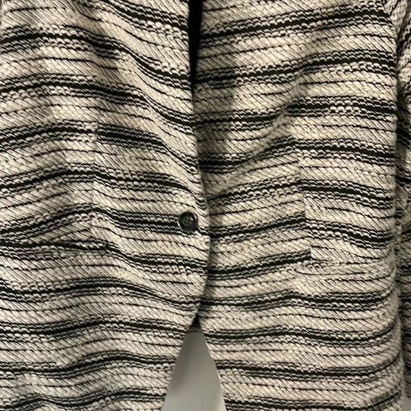 Christopher & Banks Cotton Blend Embroidered Black & White Blazer Jacket Size L - Picture 4 of 7